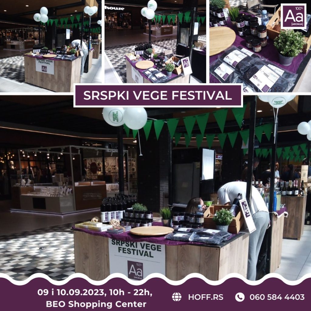 Aronija Hoff na Srpski vege festival u Beo shopping center od 09. do 10.09.2023.